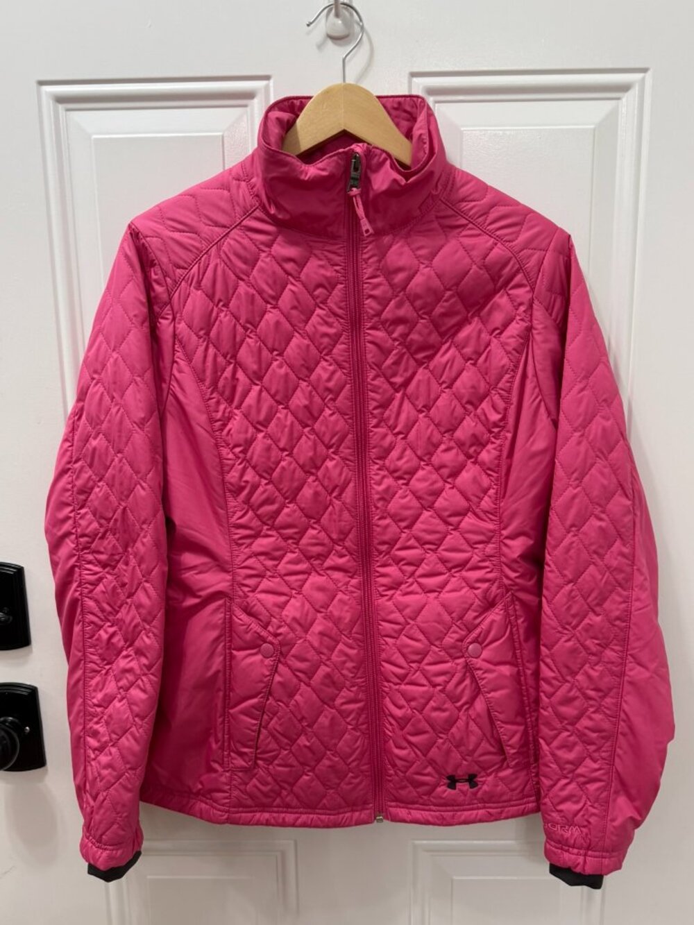 Under Armour ColdGear Quilted Jacket Women's Medium Pink Full Zip